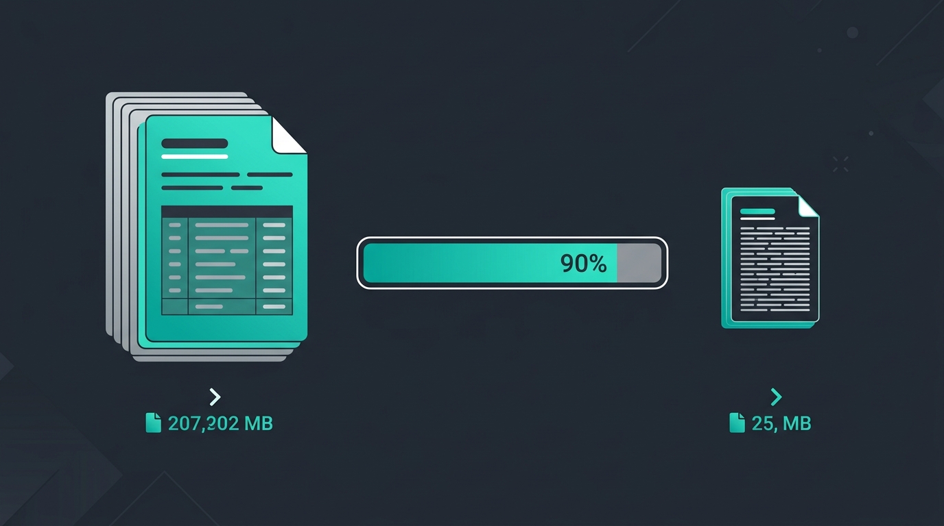 Before and after comparison of PDF compression