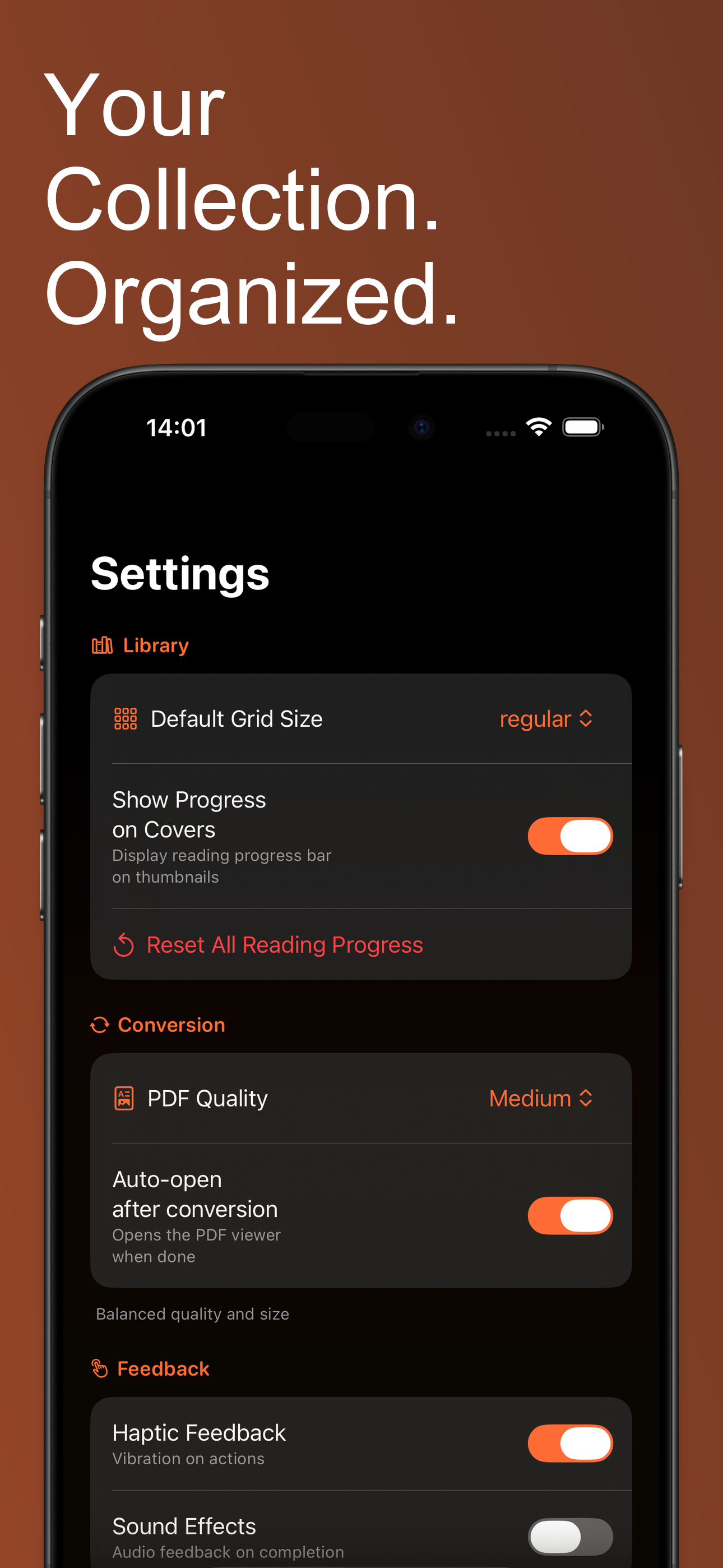 ComicFlow - Settings and collection organization