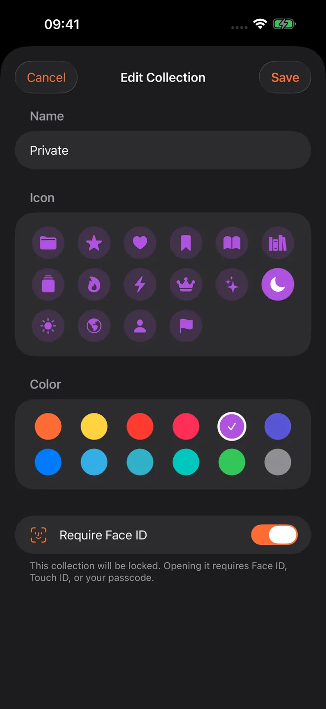 ComicFlow collection locked behind Face ID