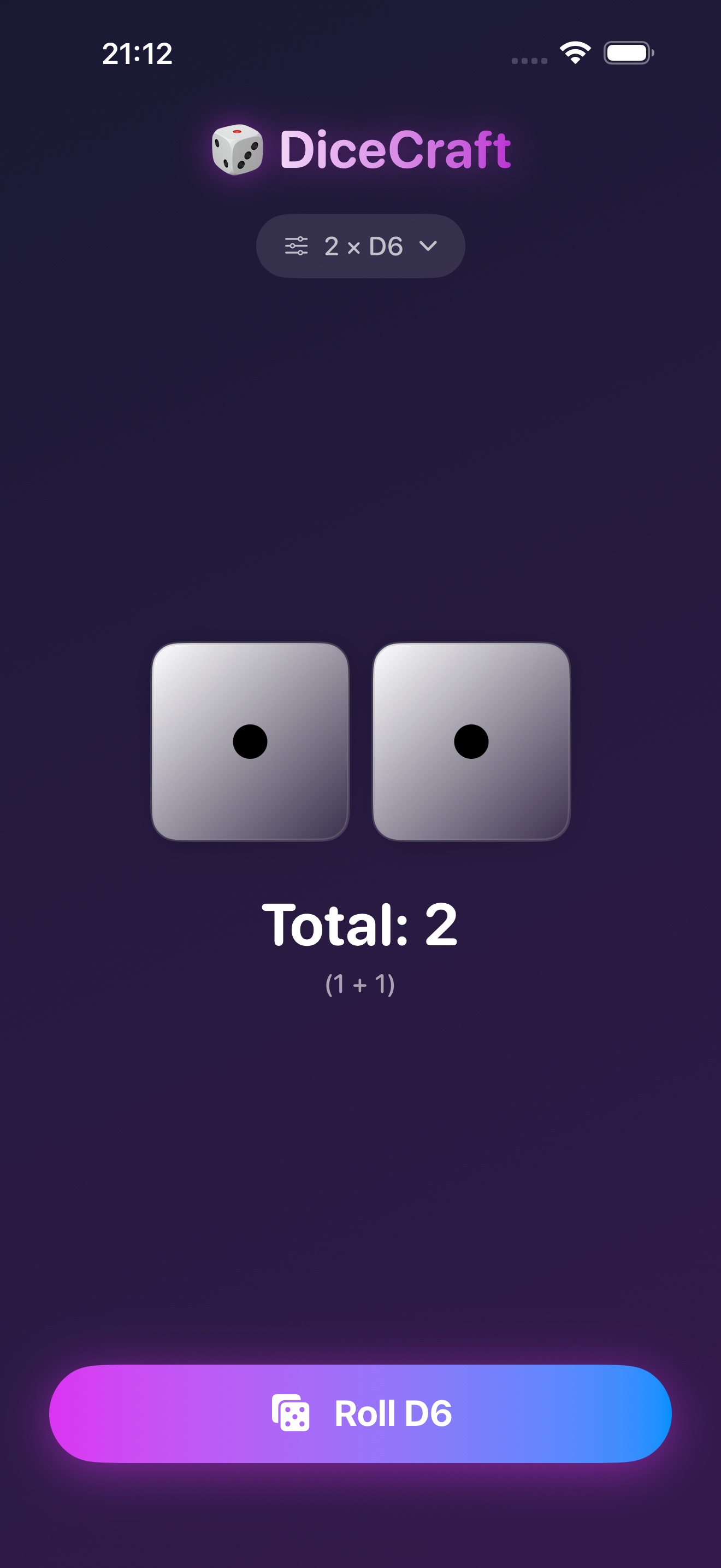 DiceCraft App Screenshot